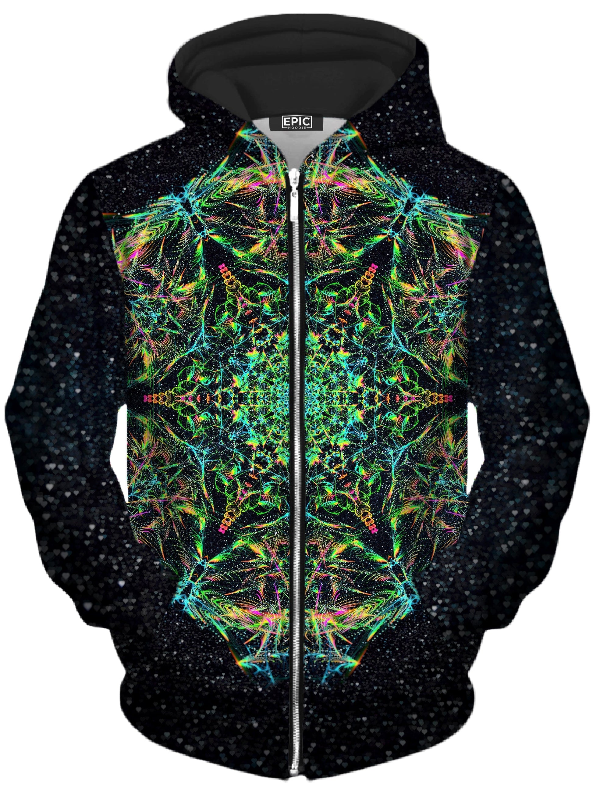 Green Prism Unisex Zip-Up Hoodie -Moonbestprint