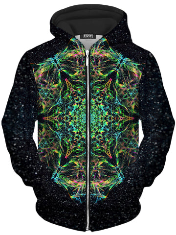 Green Prism Unisex Zip-Up Hoodie -Moonbestprint