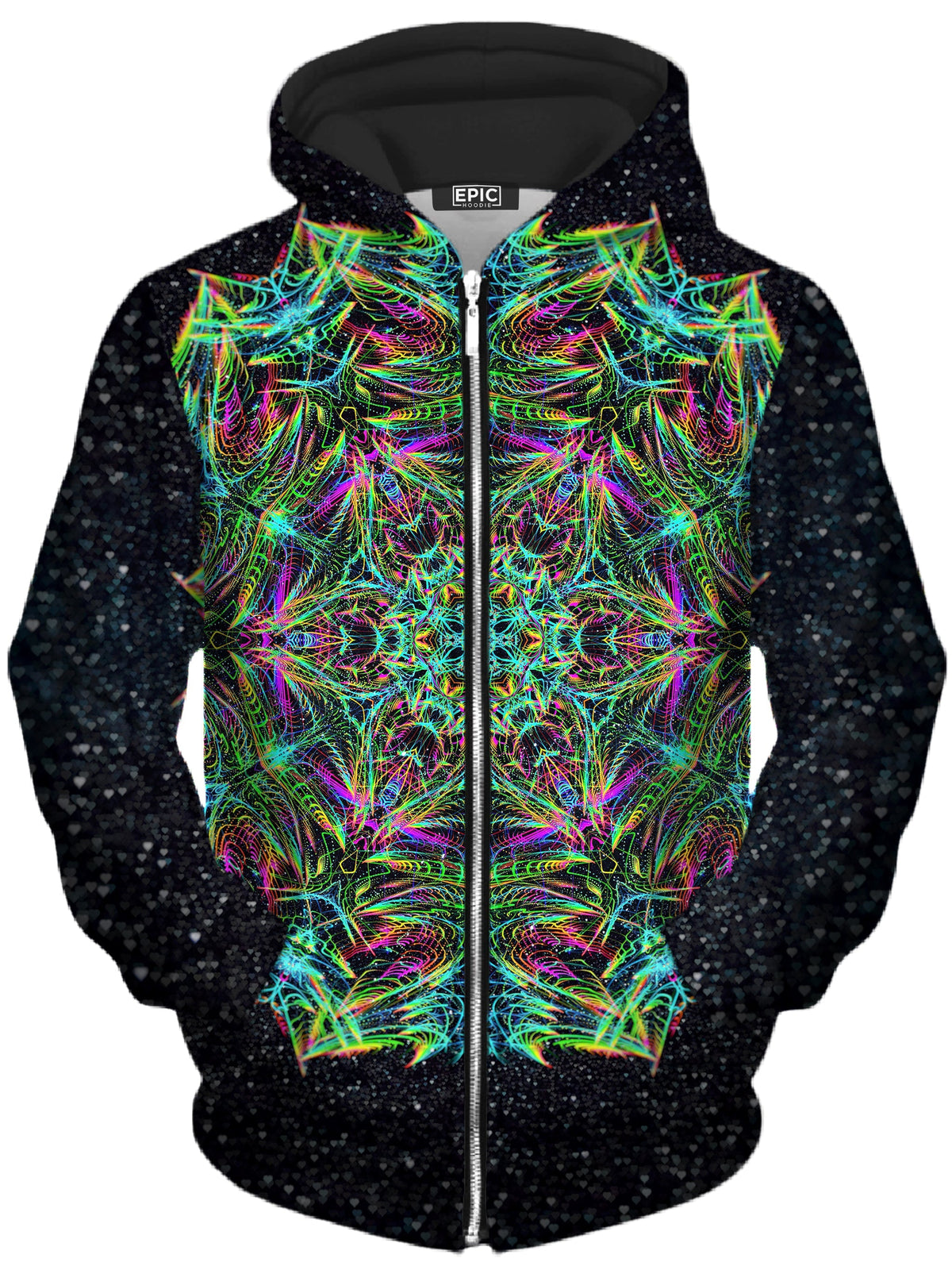 Green Warp Unisex Zip-Up Hoodie -Moonbestprint