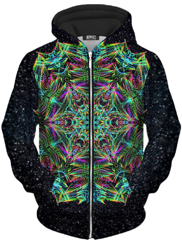 Green Warp Unisex Zip-Up Hoodie -Moonbestprint