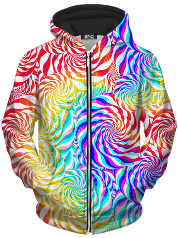 PLUR Rainbow Unisex Zip-Up Hoodie -Moonbestprint