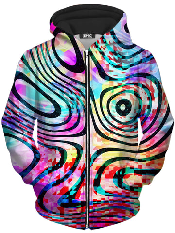 Psytrance Unisex Zip-Up Hoodie -Moonbestprint