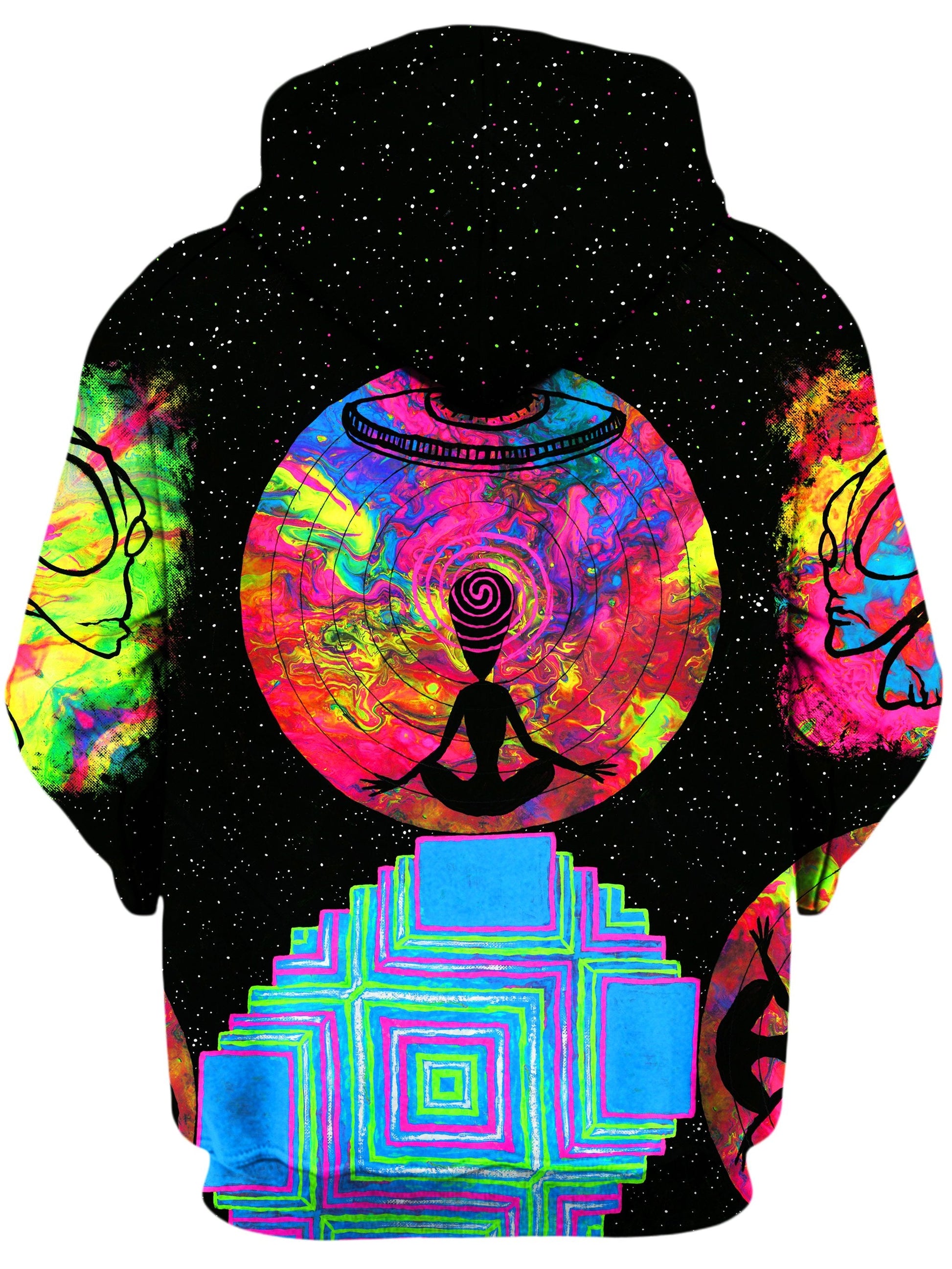 Alien Meditate Unisex Zip-Up Hoodie -Moonbestprint