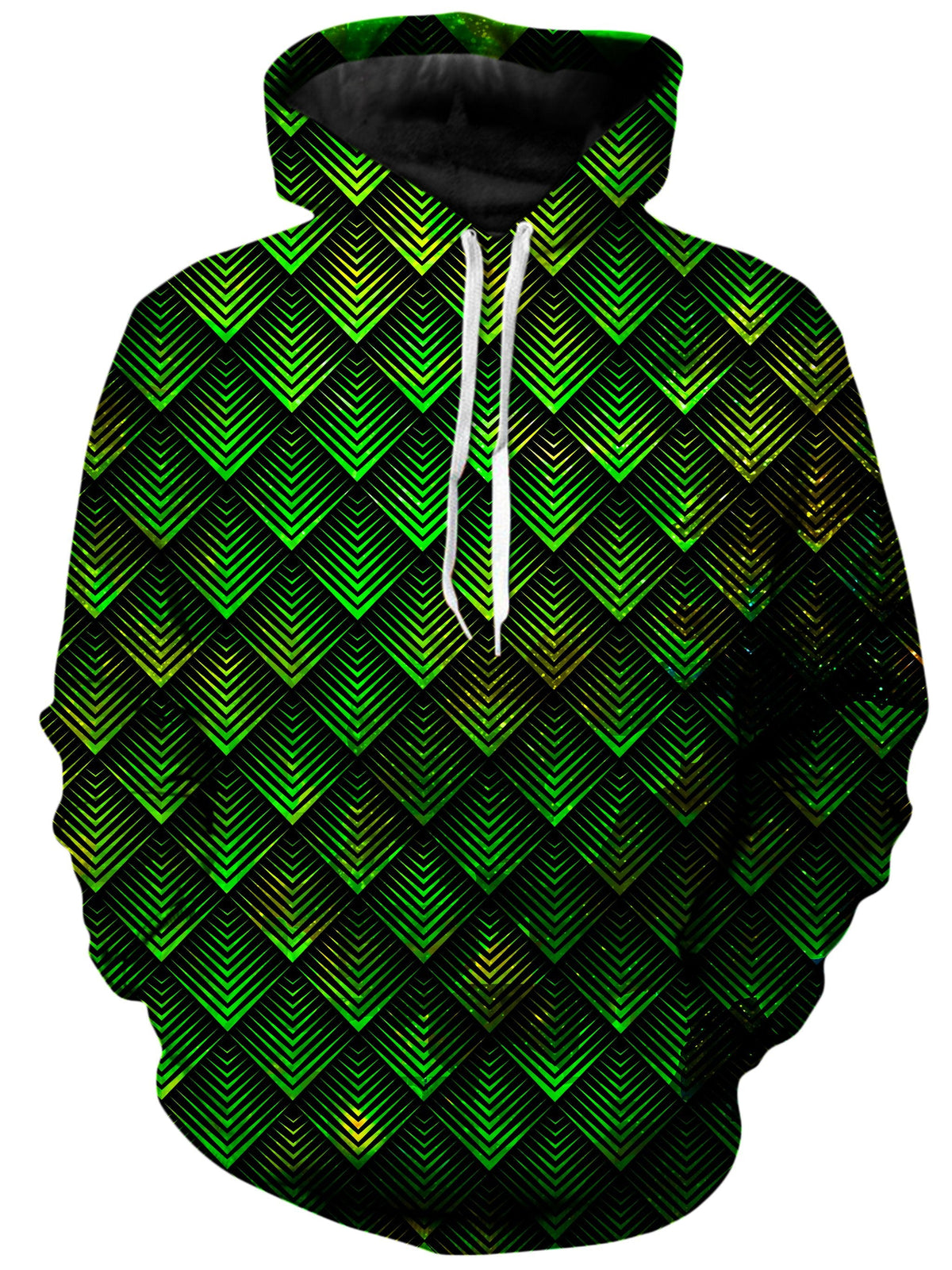 Galactic Dragon Scale Green Unisex Hoodie -Moonbestprint