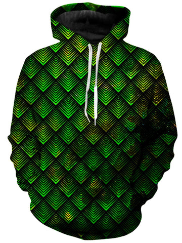 Galactic Dragon Scale Green Unisex Hoodie -Moonbestprint