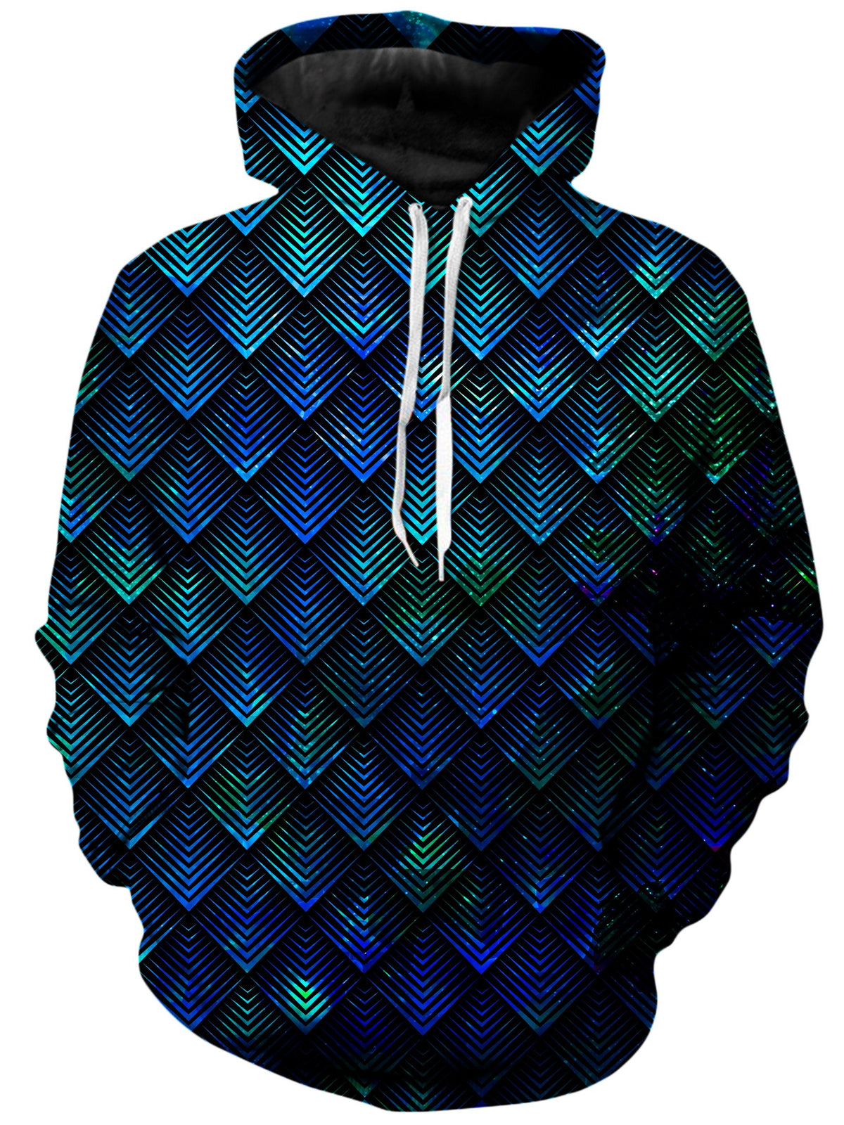 Galactic Dragon Scale Teal Unisex Hoodie -Moonbestprint