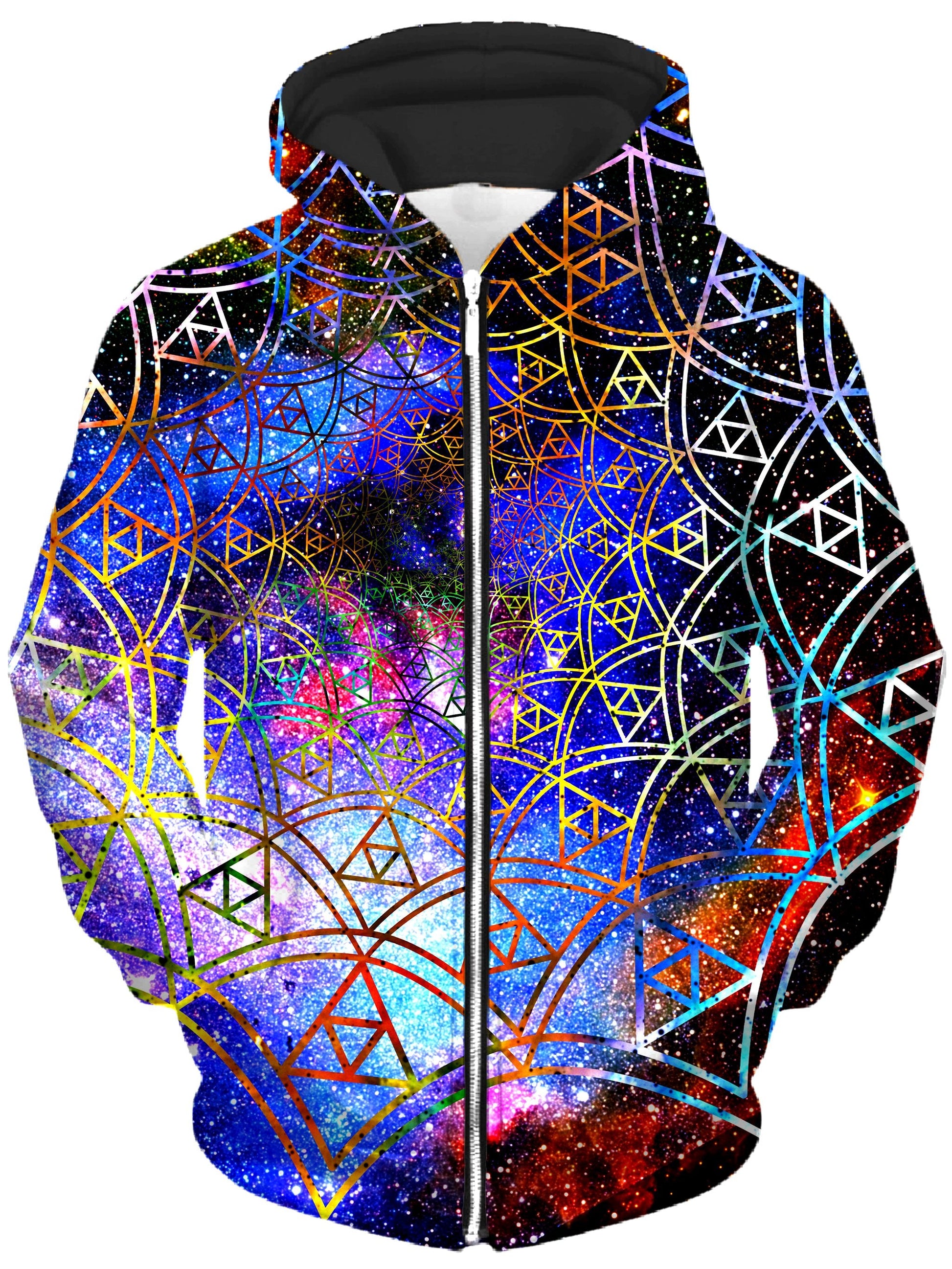 Fractal Unisex Zip-Up Hoodie -Moonbestprint