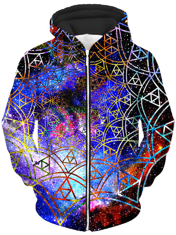 Fractal Unisex Zip-Up Hoodie -Moonbestprint
