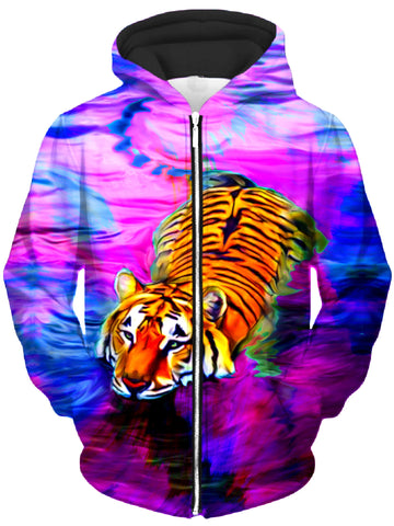 Water Tiger Unisex Zip-Up Hoodie -Moonbestprint