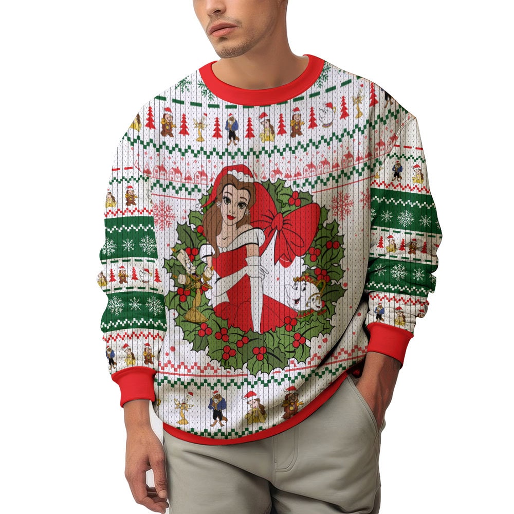 Bella Beauty and the Beast Disney Princess Christmas Ugly Sweater – Moonbestprint