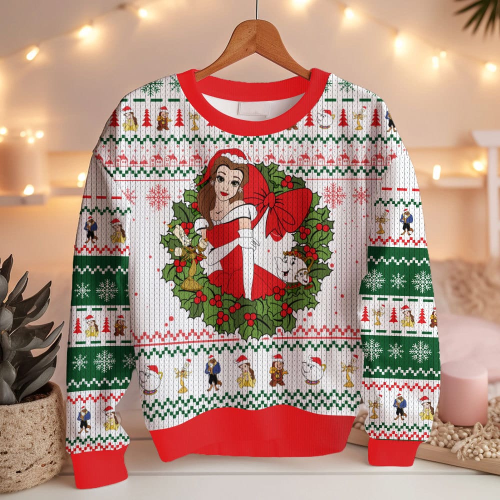 Bella Beauty and the Beast Disney Princess Christmas Ugly Sweater – Moonbestprint