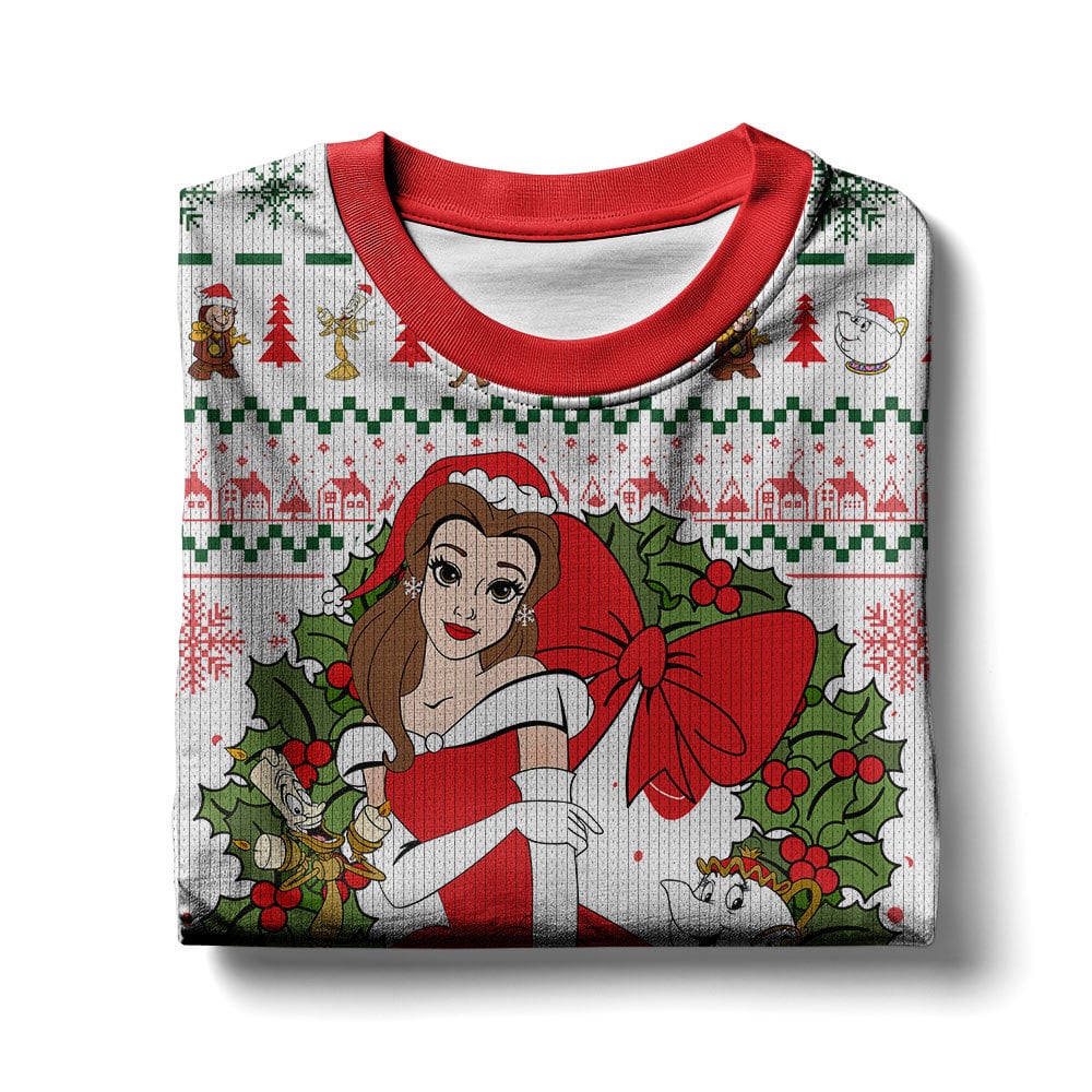 Bella Beauty and the Beast Disney Princess Christmas Ugly Sweater – Moonbestprint
