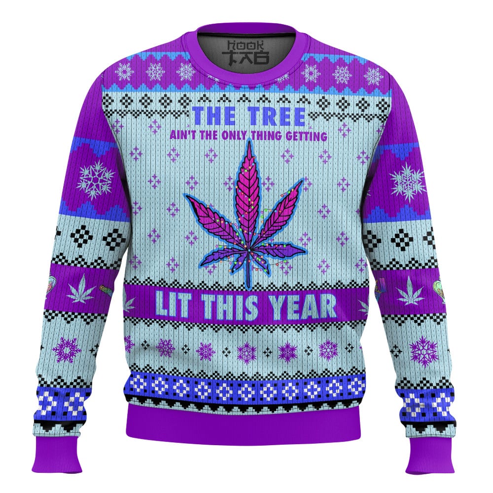 The Lit Tree Weed Christmas Ugly Sweater – Moonbestprint