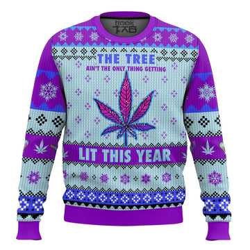 The Lit Tree Weed Christmas Ugly Sweater – Moonbestprint