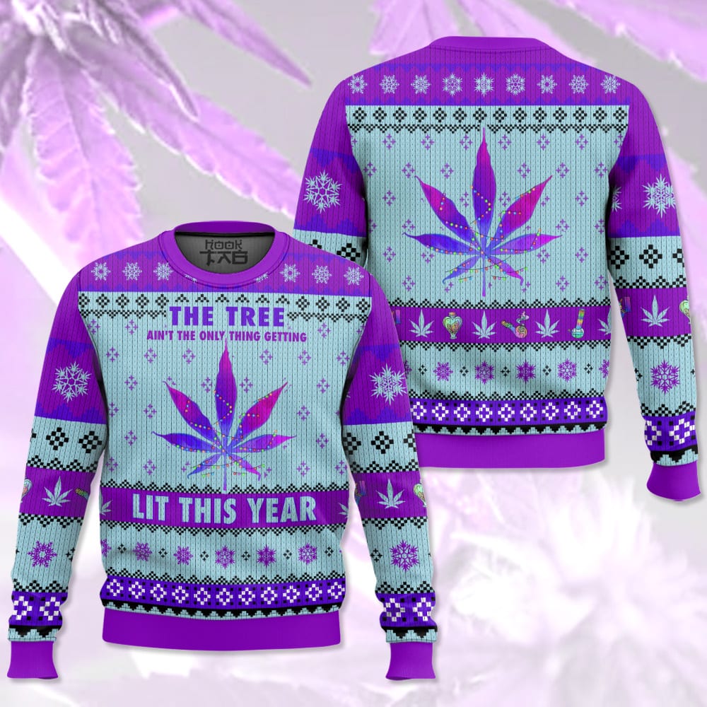 The Lit Tree Weed Christmas Ugly Sweater – Moonbestprint