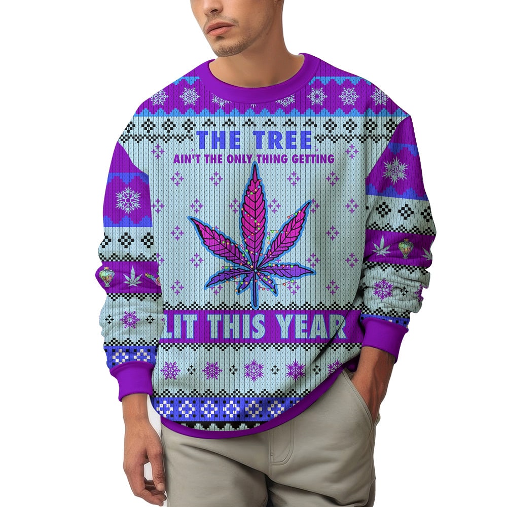 The Lit Tree Weed Christmas Ugly Sweater – Moonbestprint