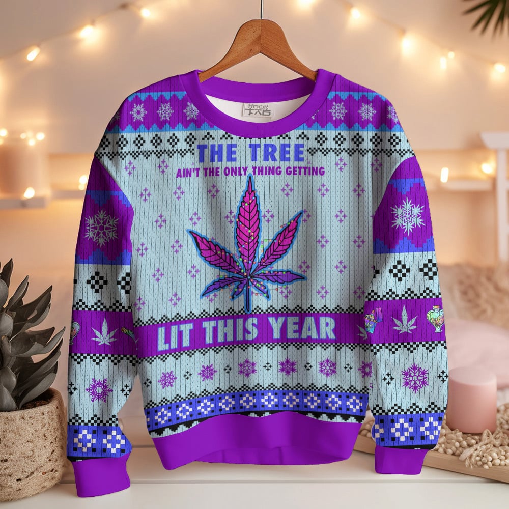 The Lit Tree Weed Christmas Ugly Sweater – Moonbestprint
