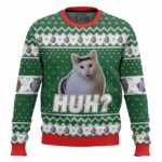 Huh? Cat meme Christmas Ugly Sweater – Moonbestprint