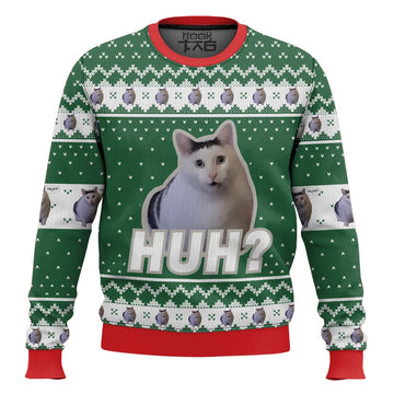 Huh? Cat meme Christmas Ugly Sweater – Moonbestprint