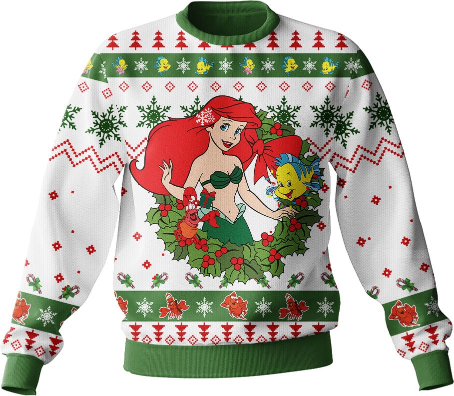 Ariel The little mermaid Disney Princess Christmas Ugly Sweater – Moonbestprint