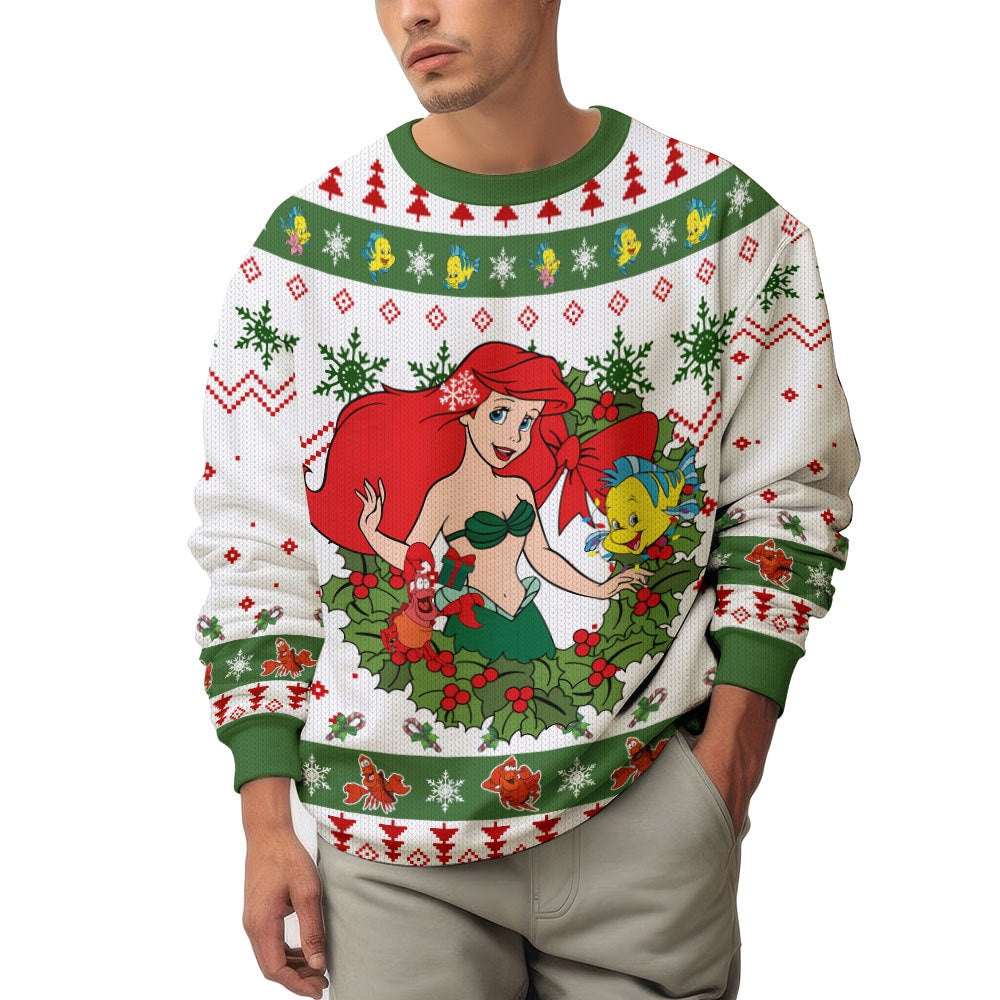 Ariel The little mermaid Disney Princess Christmas Ugly Sweater – Moonbestprint
