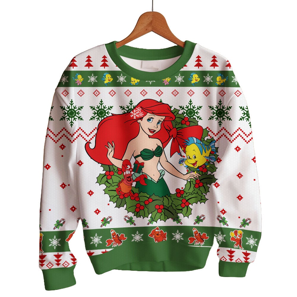 Ariel The little mermaid Disney Princess Christmas Ugly Sweater – Moonbestprint