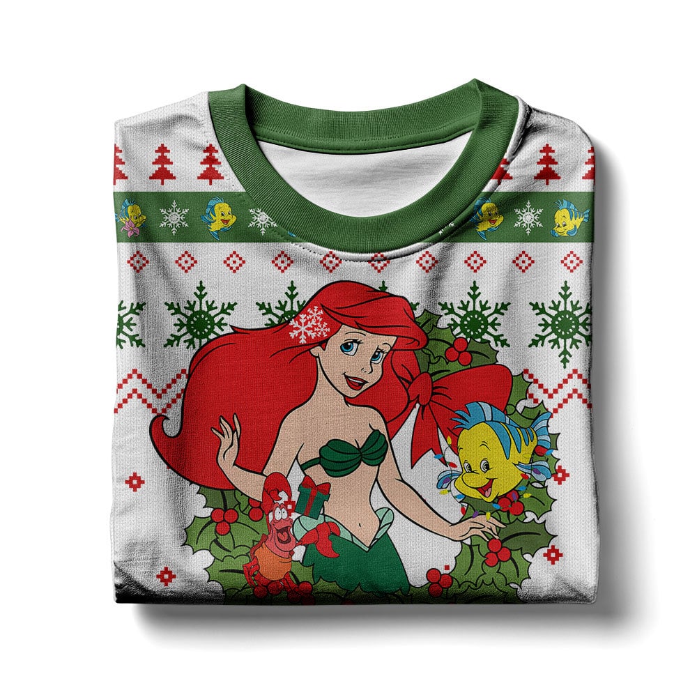 Ariel The little mermaid Disney Princess Christmas Ugly Sweater – Moonbestprint