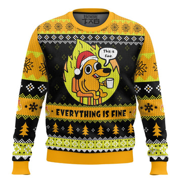 This is Fine Meme Christmas Ugly Sweater – Moonbestprint