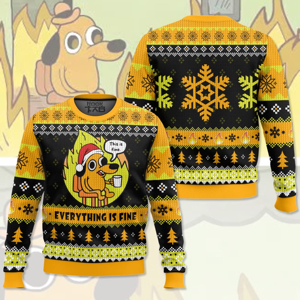This is Fine Meme Christmas Ugly Sweater – Moonbestprint