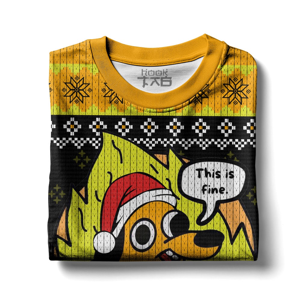 This is Fine Meme Christmas Ugly Sweater – Moonbestprint