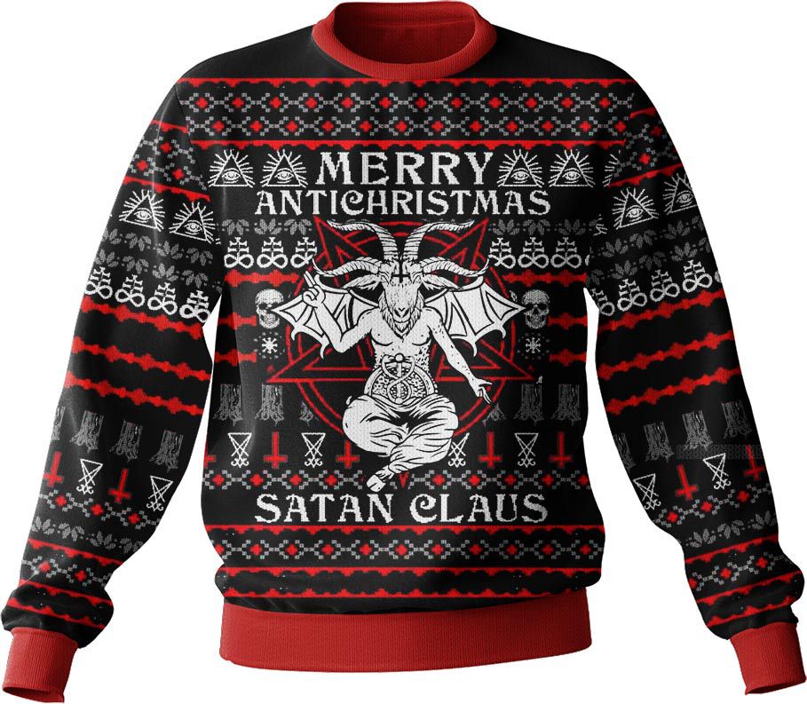 Satanic Merry Antichristmas - Satan Claus Ugly Sweater – Moonbestprint