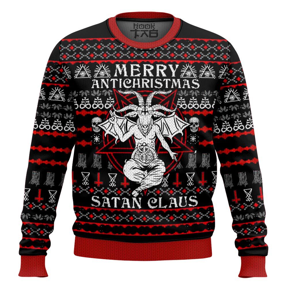 Satanic Merry Antichristmas - Satan Claus Ugly Sweater – Moonbestprint