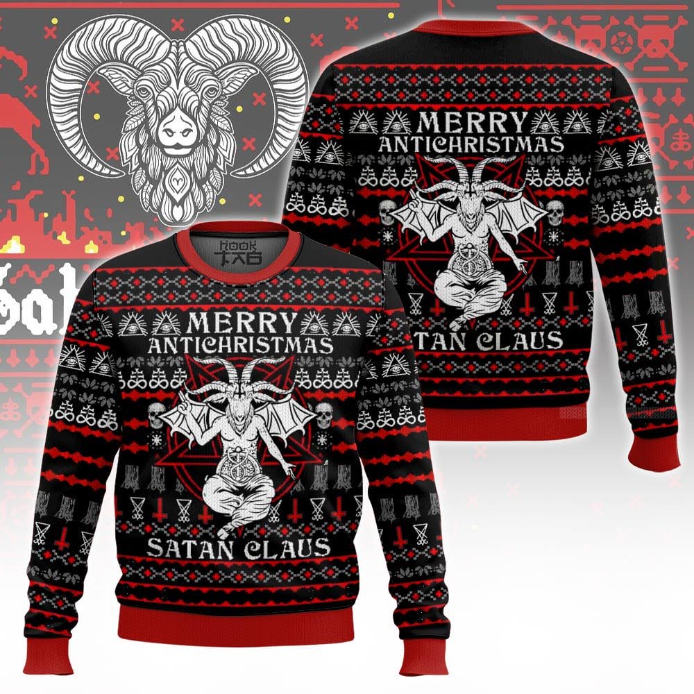 Satanic Merry Antichristmas - Satan Claus Ugly Sweater – Moonbestprint