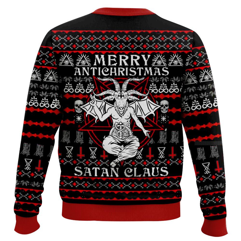 Satanic Merry Antichristmas - Satan Claus Ugly Sweater – Moonbestprint
