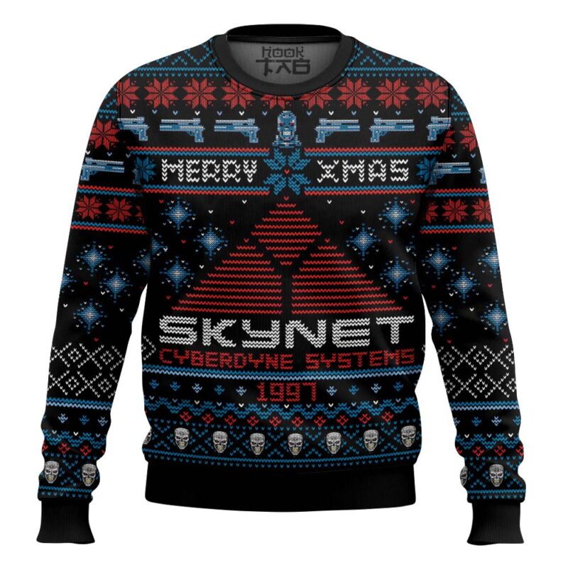 Terminator Skynet Christmas Ugly Sweater Black – Moonbestprint