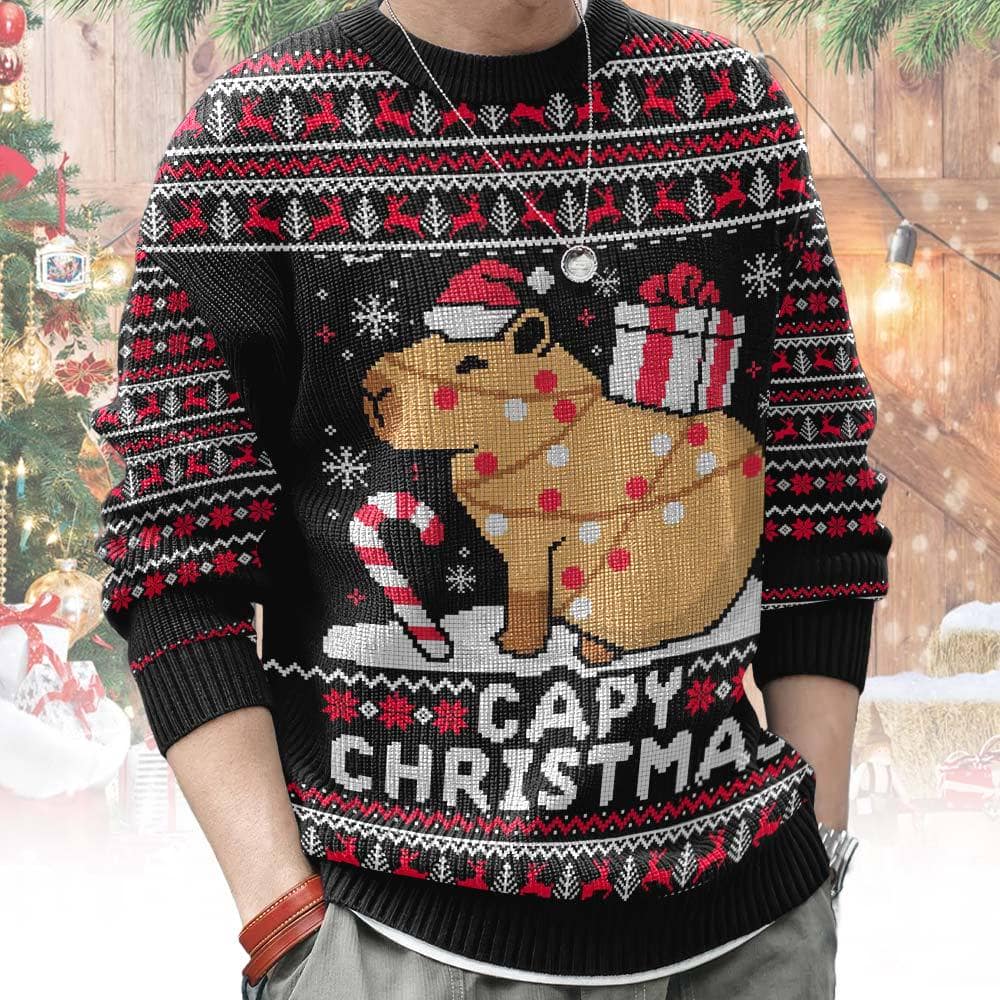 Capybara Ugly Christmas Sweater – Moonbestprint