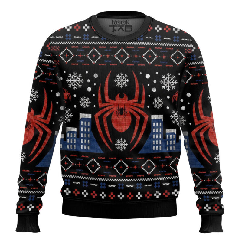 Spiderman,New York City Christmas Ugly Sweater – Moonbestprint