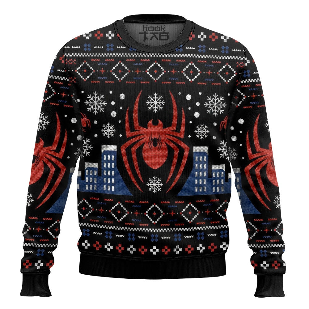 Spiderman,New York City Christmas Ugly Sweater – Moonbestprint