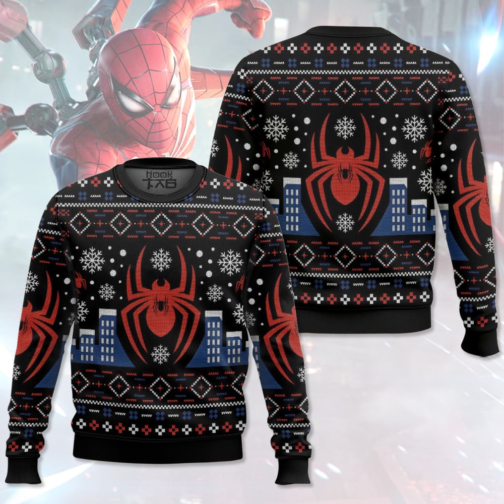 Spiderman,New York City Christmas Ugly Sweater – Moonbestprint