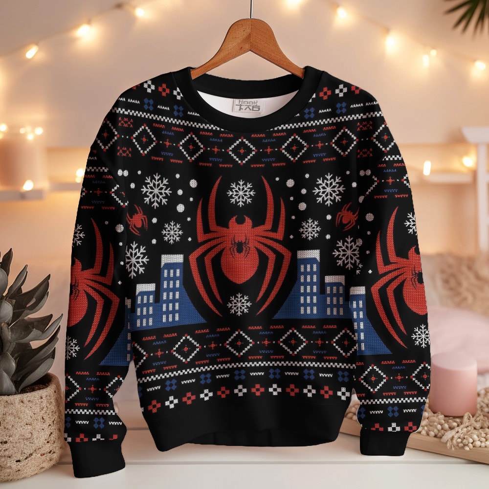 Spiderman,New York City Christmas Ugly Sweater – Moonbestprint