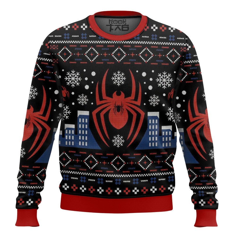 Spiderman,New York City Christmas Ugly Sweater – Moonbestprint