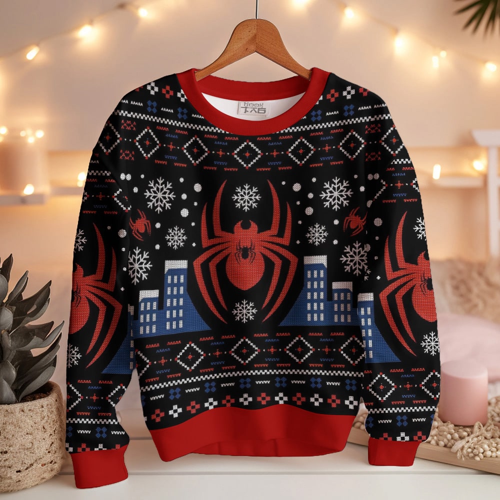 Spiderman,New York City Christmas Ugly Sweater – Moonbestprint