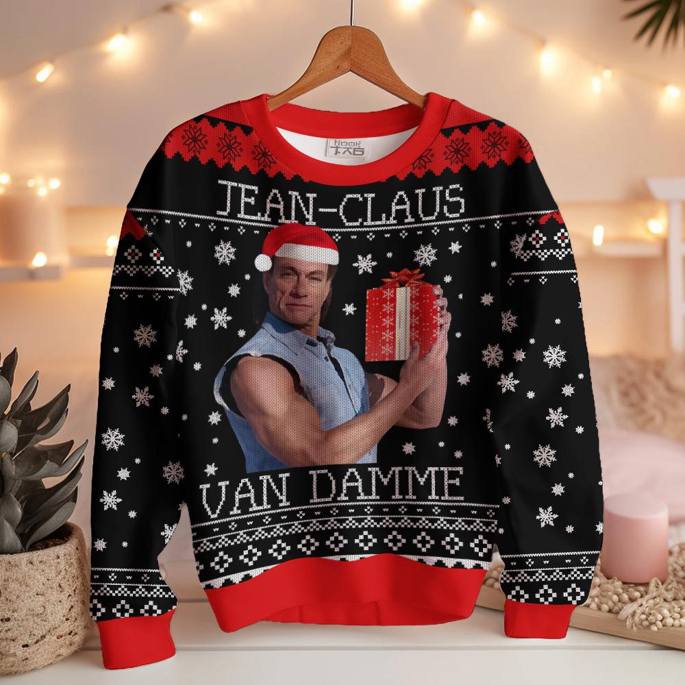 Jean Claus Van Damme Christmas Ugly Sweater – Moonbestprint