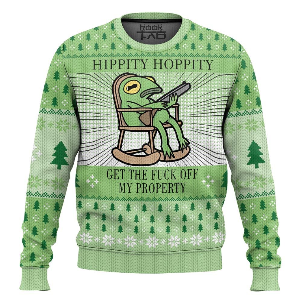 Hippity Hoppity Frog Meme Christmas Ugly Sweater – Moonbestprint