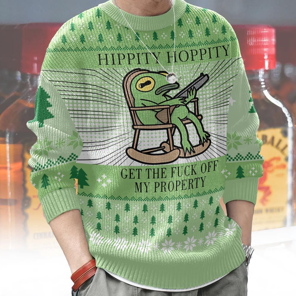 Hippity Hoppity Frog Meme Christmas Ugly Sweater – Moonbestprint