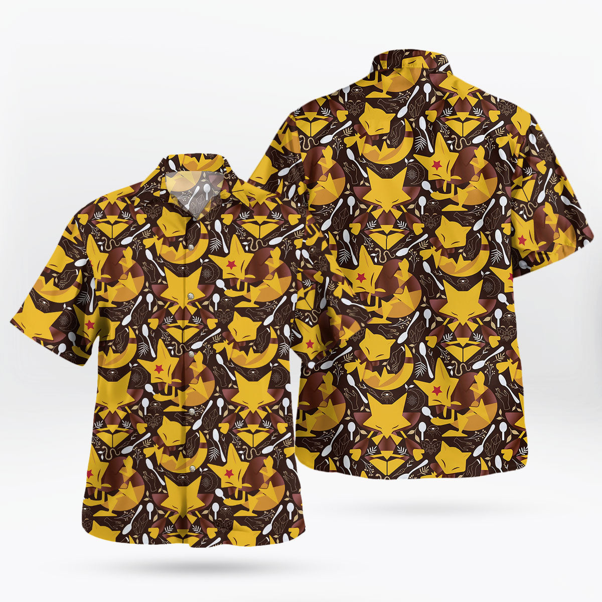 Abra Kadabra Alakazam Pokemon Hawaiian Shirt Retro Art – Moonbestprint