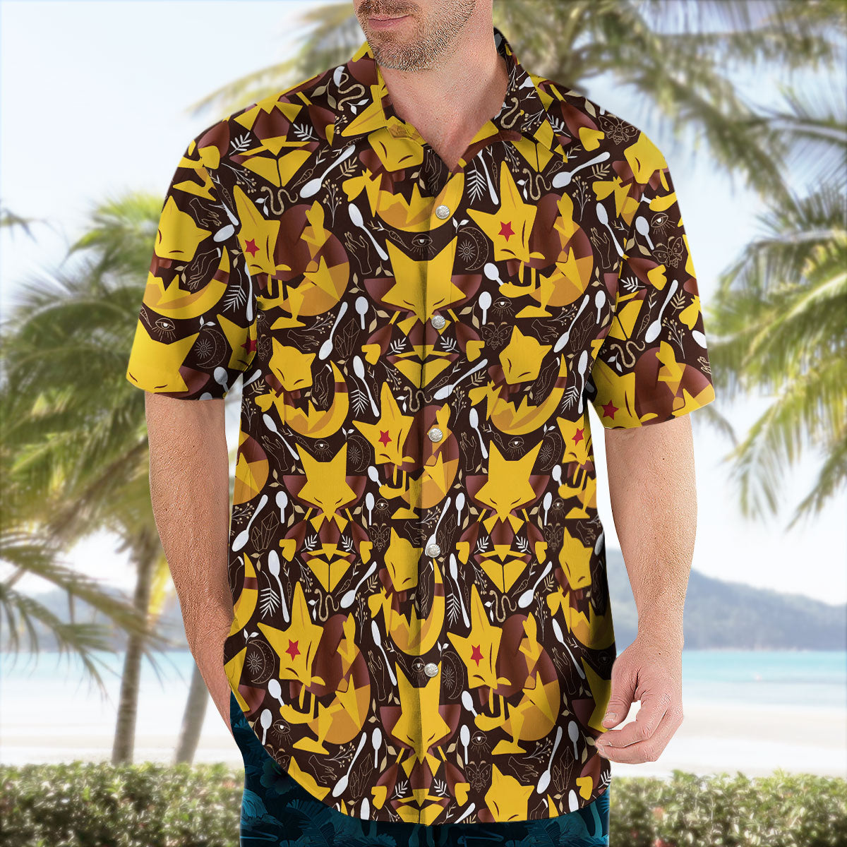 Abra Kadabra Alakazam Pokemon Hawaiian Shirt Retro Art – Moonbestprint