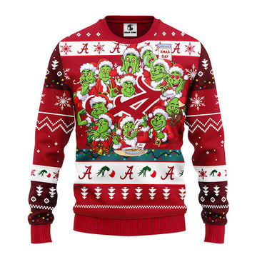Alabama Crimson Tide 12 Grinch Xmas Day Ugly Christmas Sweater, Grinch Christmas Sweater, NFL Ugly Sweater Moonbestprint