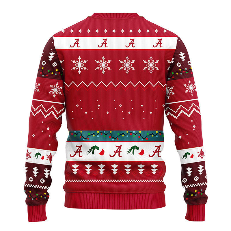 Alabama Crimson Tide 12 Grinch Xmas Day Ugly Christmas Sweater, Grinch Christmas Sweater, NFL Ugly Sweater Moonbestprint