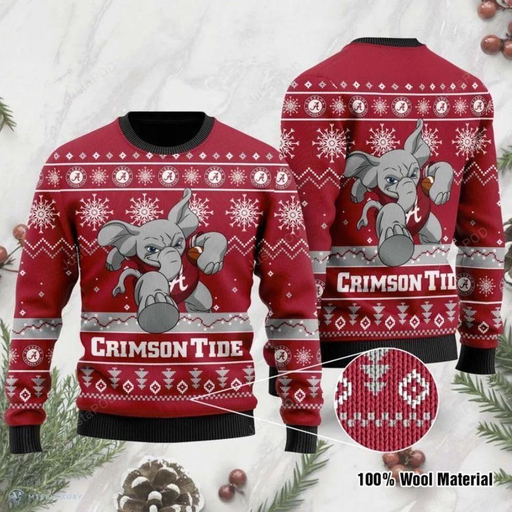 Alabama Crimson Tide Football Ugly Christmas Sweater, NCAA Christmas Sweater Moonbestprint
